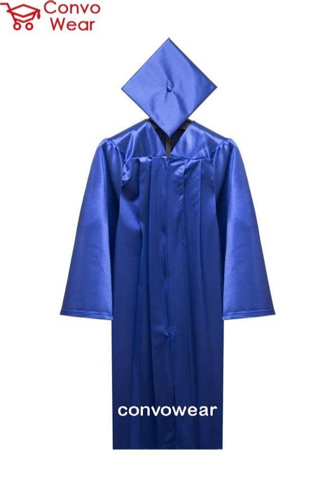 Satin Graduation Gowns Royal Blue Colour In Shiny Finish Size Large