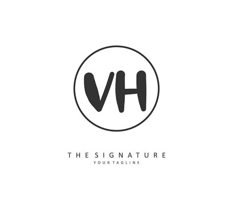 V H Vh Initial Letter Handwriting And Signature Logo A Concept