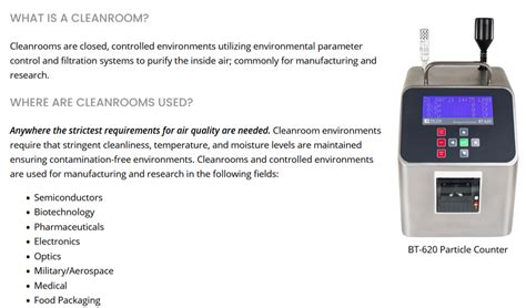 Air Protection Clean Room Monitors Controlled Environments Bt