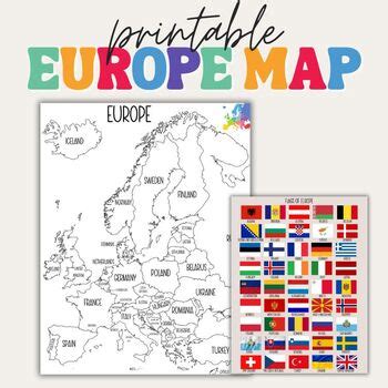 Map of Europe | Printable | Instant Download | PDF | TPT