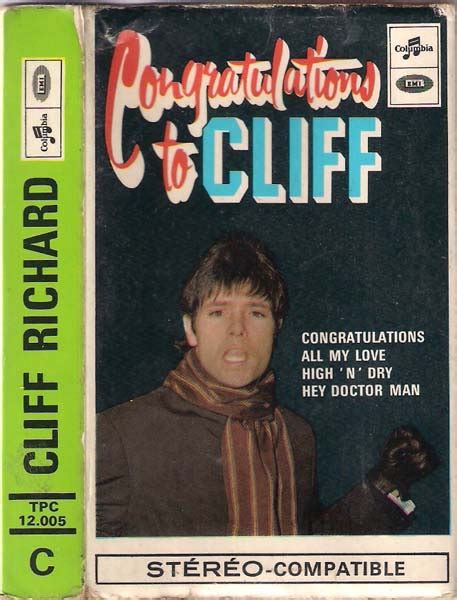 Cliff Richard - Congratulations (1968, Cassette) | Discogs