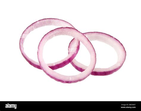 Sliced Red Onion Rings Isolated On White Background Stock Photo Alamy