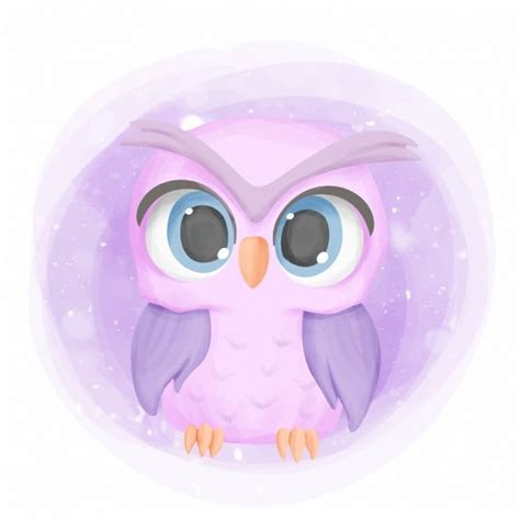 Baby Nursery Vector Art PNG, Baby Owl Cute Portrait Cartoon Nursery ...