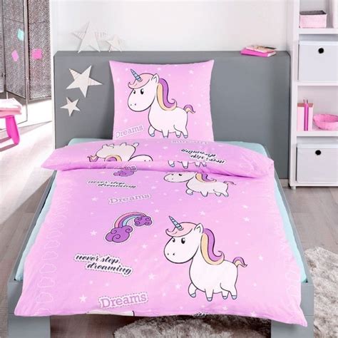 Bettwäsche Little Einhorn Unicorn Pony Hochwertige Microfaser Bettbezug