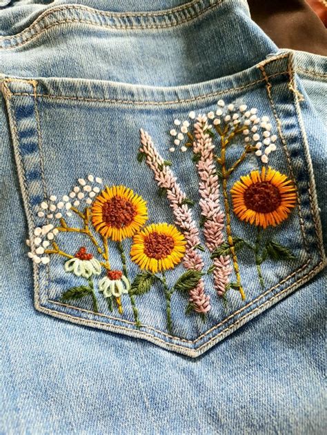 Jeans Flower Embroidery Instagram P