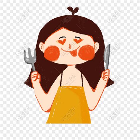 Free Cartoon Foodie Girl Character Design, Cartoon, Hand Drawn, Cute ...