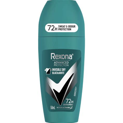 Rexona Roll On Deodorant Invisible Dry Black White Ml Woolworths