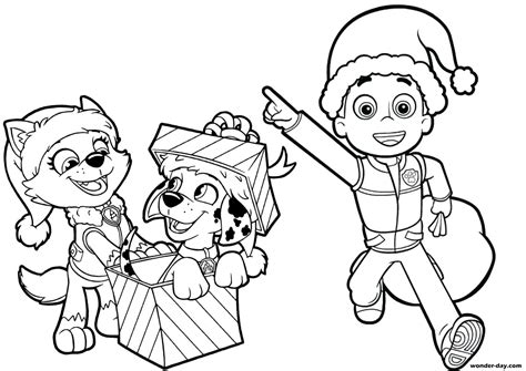 Christmas Coloring Pages PAW Patrol Print A4 WONDER DAY Coloring