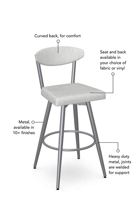 Buy Amiscos Wilbur Scandinavian Swivel Bar Stool Free Shipping