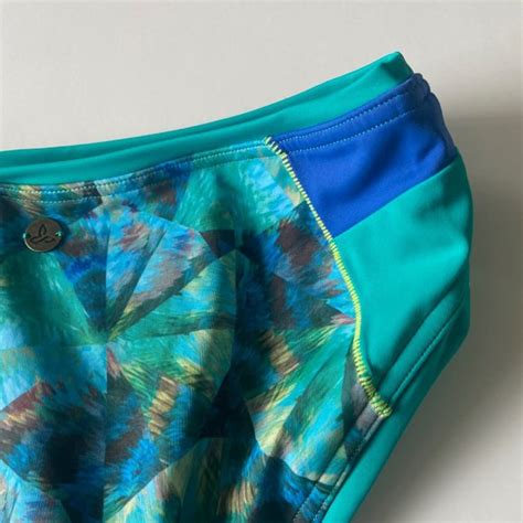 Prana Swim Nwt Prana Milou Bikini Bottom In Emerald Pinwheel Swim