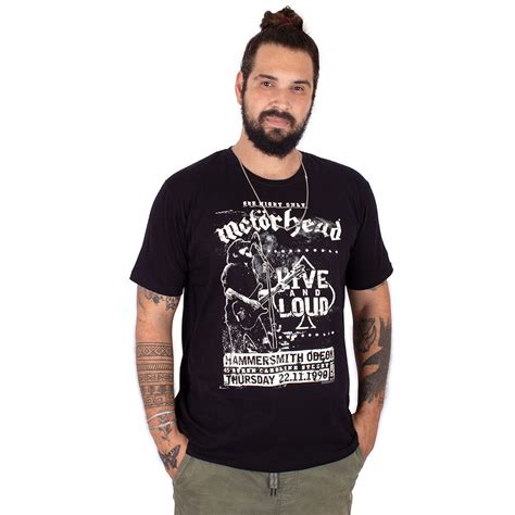 Camiseta Motorhead Live And Loud Preta Oficial Art Rock Camisetas