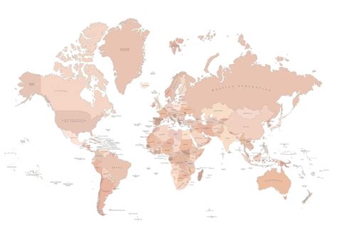 Mapa completo de países del mundo | Vector Premium