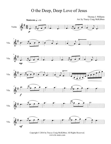 Oh The Deep Deep Love Of Jesus Violin Solo Violin Solo Digital Sheet Music Sheet Music Plus