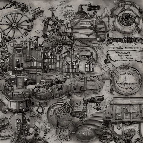 Steampunk Map World Graphic · Creative Fabrica