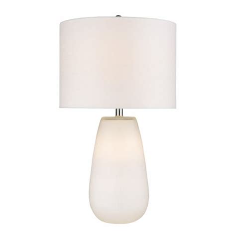 28 Inch White Ceramic Column Table Lamp With White Drum Shade 1 Fred Meyer