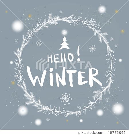 Hello Winter Handlettering Inscription Stock Illustration 46773045