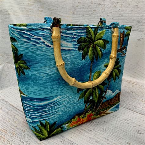 Hawaiian Island Outrigger Tote Bag Purse Handbag Crossbody