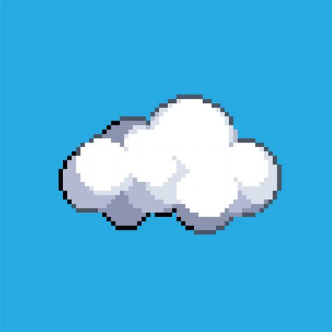 Pixel Art Illustration Cloud Pixelated Cloud White Sky Cloud