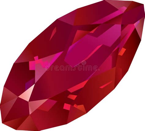 Ruby And Garnet Vector Realistic Illustration Red Jewelry On White