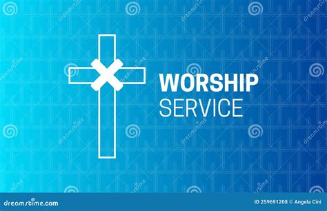 Christian Worship Service Background Illustration With Cross Stock