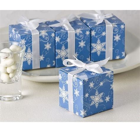 Winter Wishes Snowflake Favor Box 24 Pack Snowflake Wedding Favor