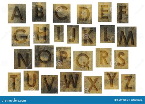 Brown Grunge Alphabet Letters Stock Illustration Illustration Of