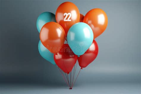 Inflatable Balloon In The Form Of The Number Twenty Two Festive