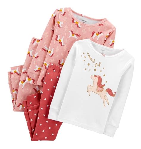 Pijama Carters Original Algodão Kit 4 Peças Menina Ts573 Mercado Livre