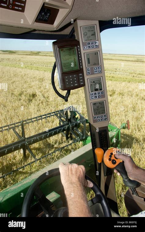 Interior Combine Harvester during the Rice Harvest Hay New South Wales ...