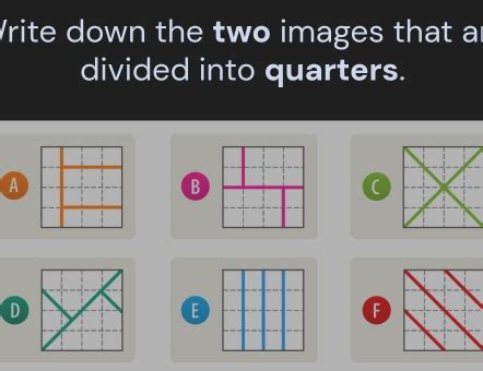 Solved: Vrite down the two images that ar divided into quarters. A B D ...