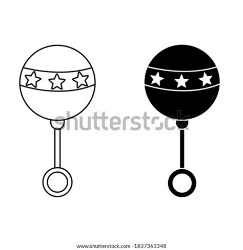 Baby Rattle Icon Vector Set Childhood Stock Vector Royalty Free