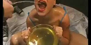 Real Piss Drinking Babe Gets Goldenshower In Groupsex Porn Videos
