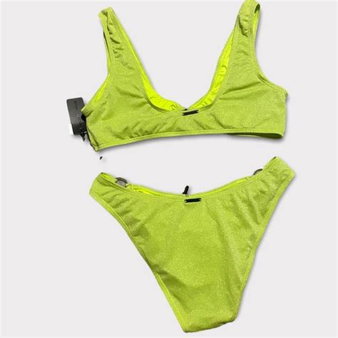 Kendall Kylie Swim Kendall And Kylie Bright Lime Green Bikini