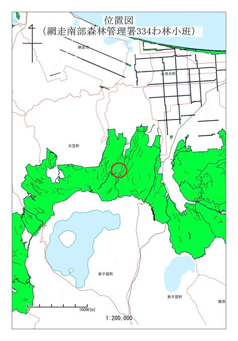 網走南部森林管理署334林班わ小班北海道森林管理局