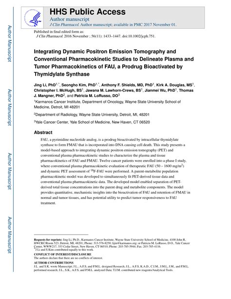 Pdf Integrating Dynamic Positron Emission Tomography And Conventional