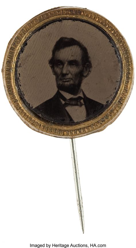 Abraham Lincoln A Fine 1864 Ferrotype Campaign Pin Political