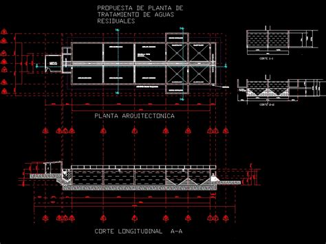 Plano General De Planta De Tratamiento De Aguas Residuales En Dwg