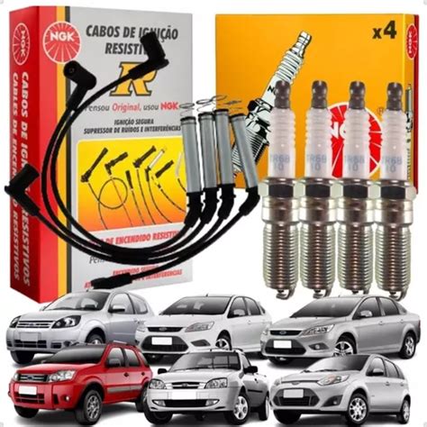 Kit Cabo E Vela Ford Original Ngk Ka Fiesta