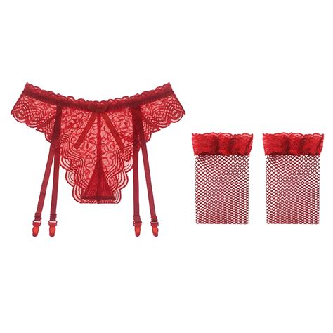 Garter Belt Lingerie Set Sexy Sheer With Garter Belt Kinky Lingerie For Women Lace Lingerie With