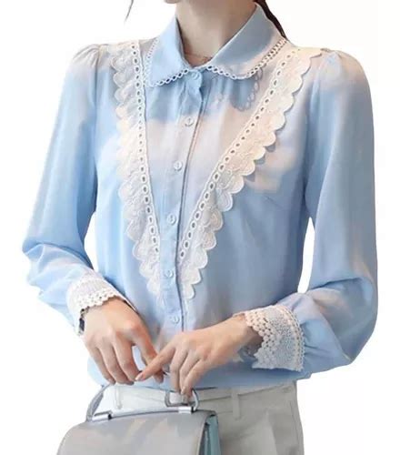 Blusa Camisa Vitoriana Vintage Manga Longa Chiffon Babados