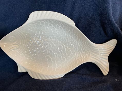 Vintage White Fish Platter