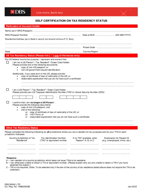 Fillable Online Fatca Crs Combined Self Declaration Formpdf Singapore Fax Email Print Pdffiller