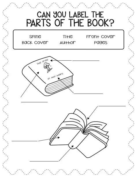 Parts Of A Book Worksheet Free Printable Parts Of A Book