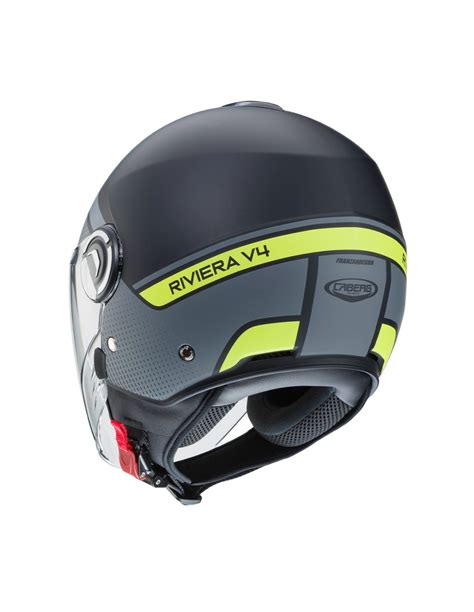 Casco Jet Riviera V Caberg Elite Negro Mate Antracita Fluor Pa