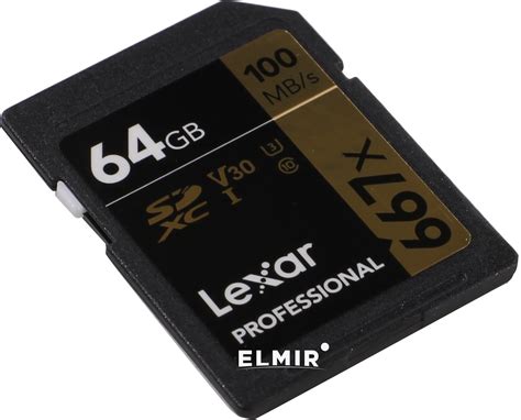 Карта памяти SDXC 64GB Lexar Professional UHS-I C10 V30 U3 (LSD0667064G ...