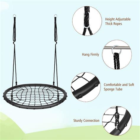 Costzon 40 Spider Web Tree Swing Set Kids Outdoor Round Net Swing P