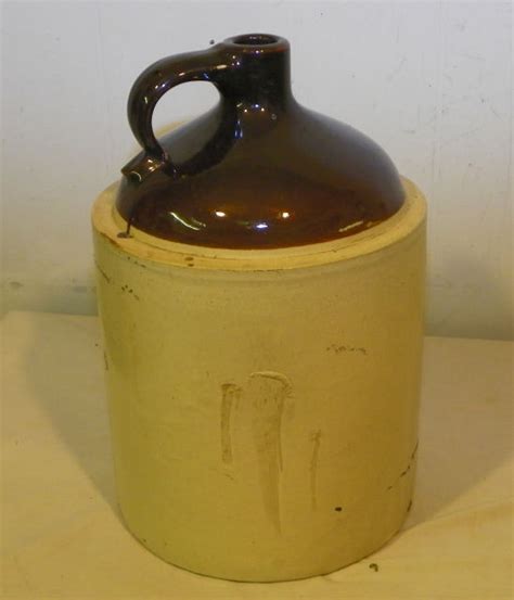 Bargain John S Antiques Antique Brown And White Stoneware Jug Three