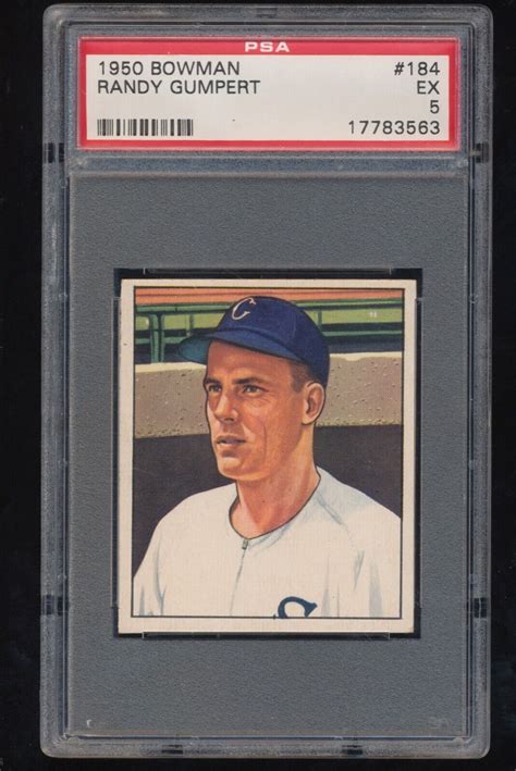 PSA 5 1950 Bowman Randy Gumpert 184 EBay