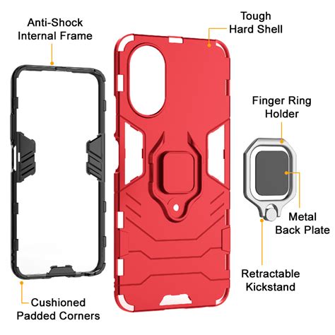 Slim Armour Shockproof Case For Oppo A A G Red