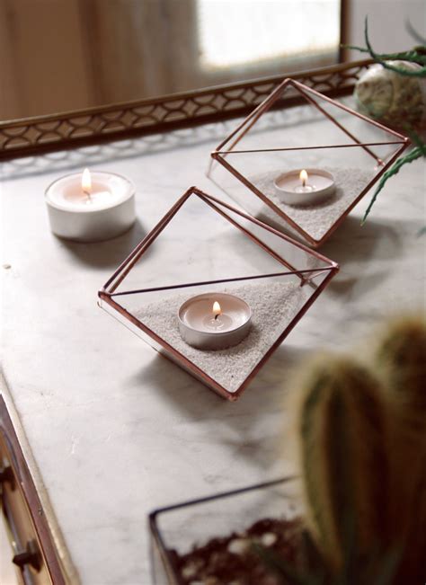 Geometric Glass Candle Holders Sacred Geometry T